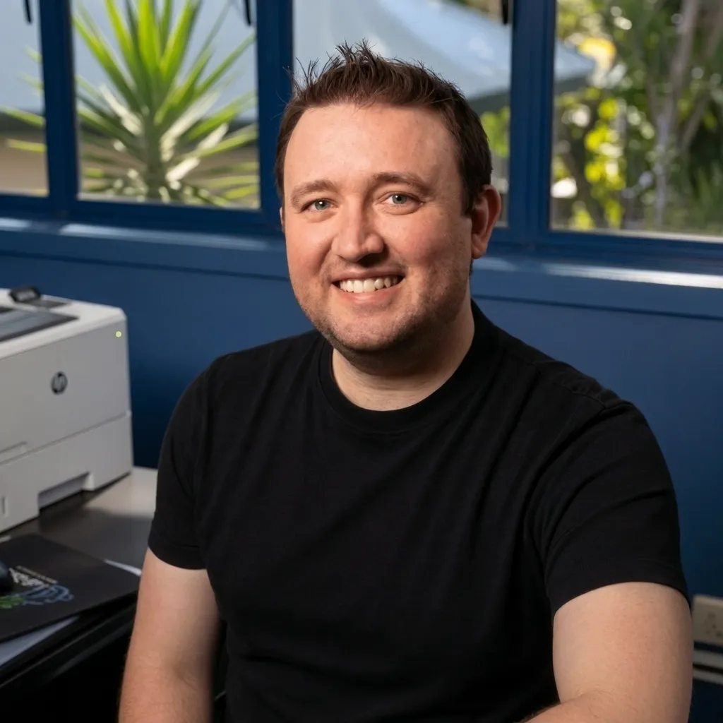 Matt Crombie in his Brisbane workspace
